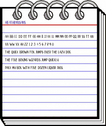 Heathens Sans Regular animated font preview