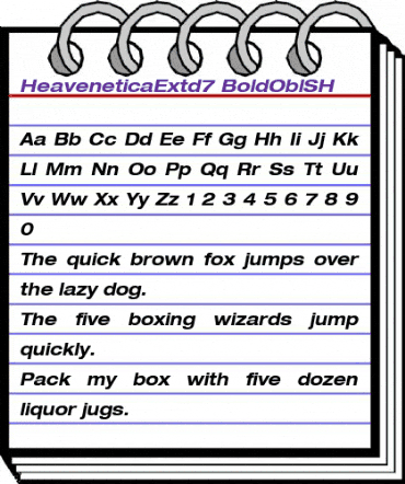HeaveneticaExtd7 BoldOblSH animated font preview HeaveneticaExtd7 BoldOblSH animated font preview