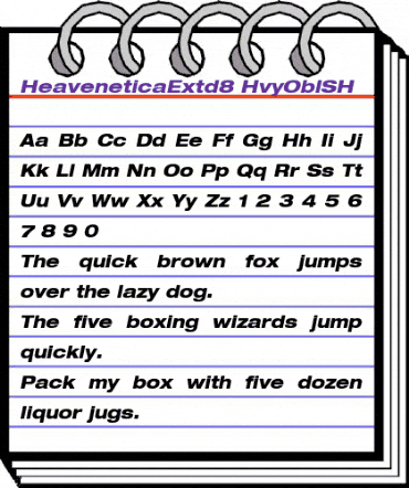 HeaveneticaExtd8 HvyOblSH animated font preview