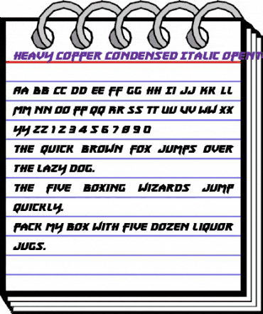 Heavy Copper Condensed Italic Condensed Italic animated font preview