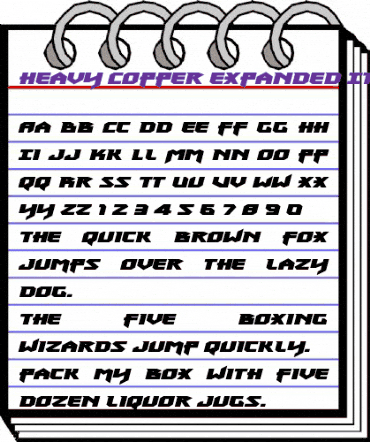 Heavy Copper Expanded Italic Expanded Italic animated font preview