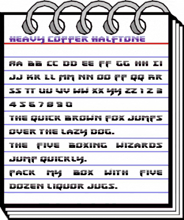 Heavy Copper Halftone Regular animated font preview