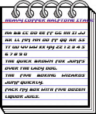 Heavy Copper Halftone Italic Italic animated font preview