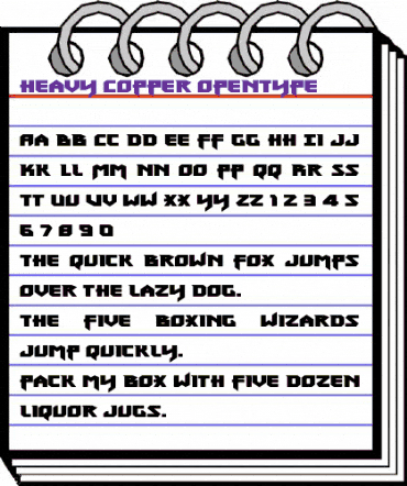 Heavy Copper Regular animated font preview