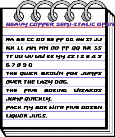 Heavy Copper Semi-Italic Semi-Italic animated font preview