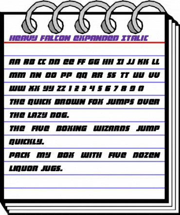 Heavy Falcon Expanded Italic Expanded Italic animated font preview Heavy Falcon Expanded Italic Expanded Italic animated font preview