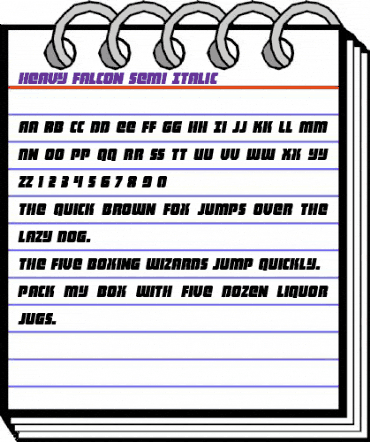 Heavy Falcon Semi-Italic Semi-Italic animated font preview Heavy Falcon Semi-Italic Semi-Italic animated font preview