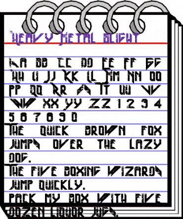 Heavy Metal Blight Regular animated font preview Heavy Metal Blight Regular animated font preview