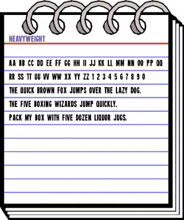 Heavyweight Regular animated font preview Heavyweight Regular animated font preview