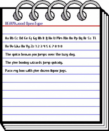 HEAVYwood Regular animated font preview