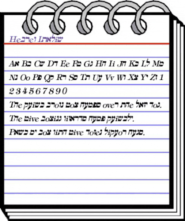 Hebrew Italic animated font preview