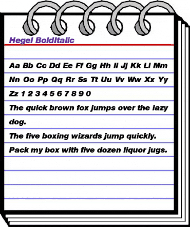 Hegel BoldItalic animated font preview