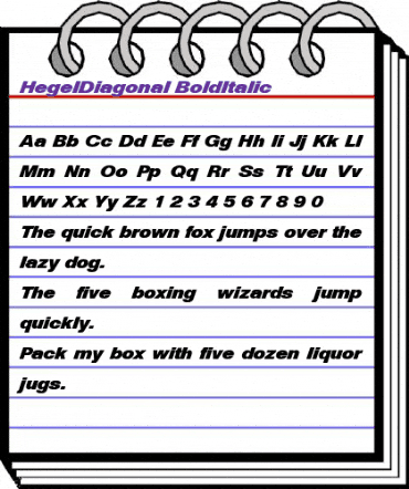 HegelDiagonal BoldItalic animated font preview