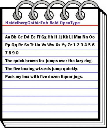 HeidelbergGothicTab Bold animated font preview HeidelbergGothicTab Bold animated font preview