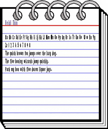 Heidi Thin Regular animated font preview