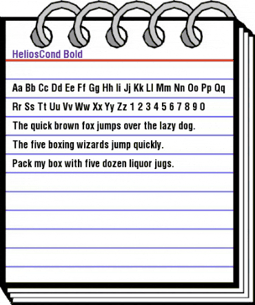 HeliosCond Regular animated font preview