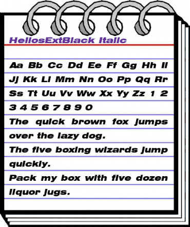 HeliosExtBlack Regular animated font preview