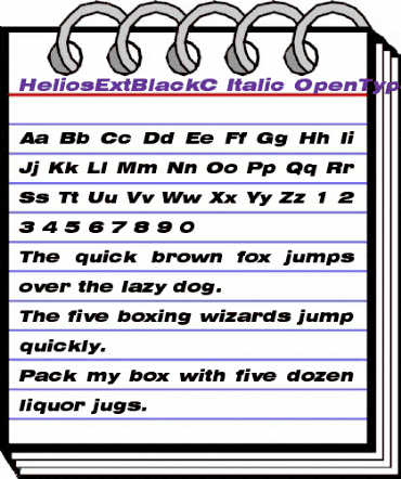 HeliosExtBlackC Italic animated font preview HeliosExtBlackC Italic animated font preview