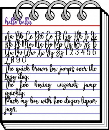 hello bella Regular animated font preview