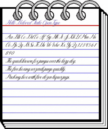 Hello Beloved Italic Regular animated font preview