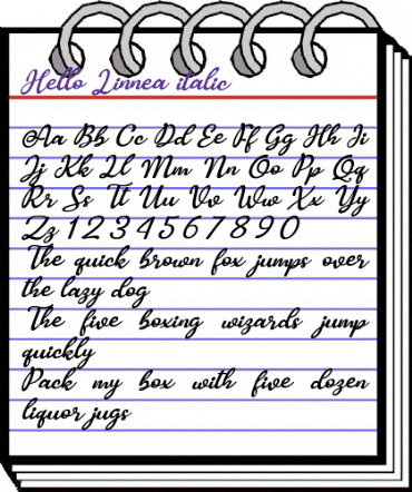 Hello Linnea Italic Regular animated font preview Hello Linnea Italic Regular animated font preview
