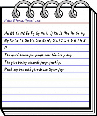 Hello Maria Regular animated font preview