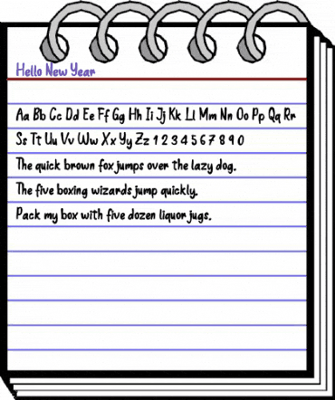 Hello New Year Regular animated font preview