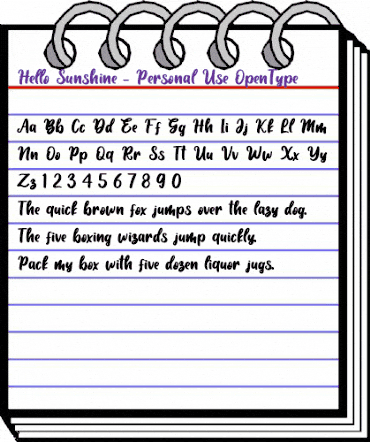 Hello Sunshine - Personal Use Regular animated font preview
