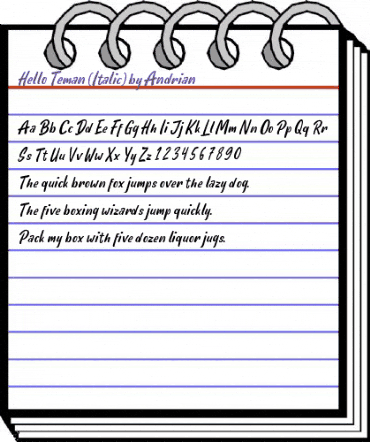 Hello Teman Italic animated font preview Hello Teman Italic animated font preview