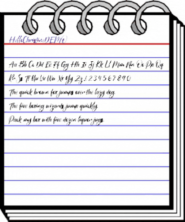 Hello Christine DEMO Regular animated font preview