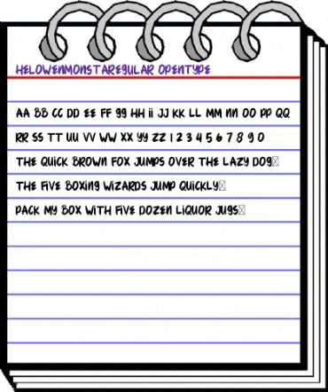 HELOWEN MONSTA Regular animated font preview