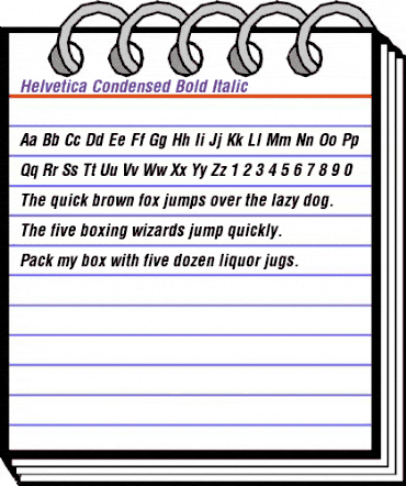 Helvetica Condensed Bold Italic animated font preview Helvetica Condensed Bold Italic animated font preview