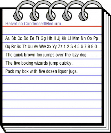 Helvetica-CondensedMedium Medium animated font preview