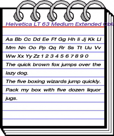 HelveticaNeue LT 63 MdExObl Regular animated font preview