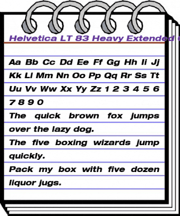 HelveticaNeue LT 63 MdEx HeavyOblique animated font preview HelveticaNeue LT 63 MdEx HeavyOblique animated font preview