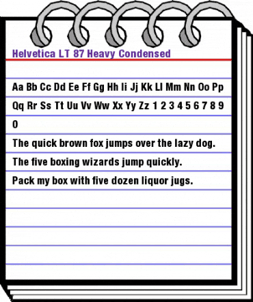 HelveticaNeue LT 87 HeavyCn Regular animated font preview