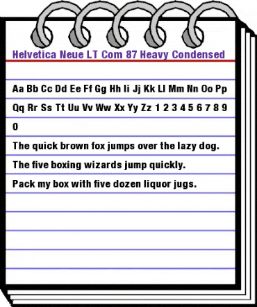 Helvetica Neue LT Com 87 Heavy Condensed animated font preview