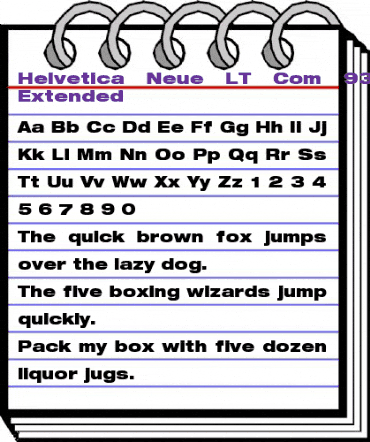 Helvetica Neue LT Com 93 Black Extended animated font preview