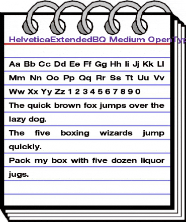 Helvetica Extended BQ Regular animated font preview Helvetica Extended BQ Regular animated font preview