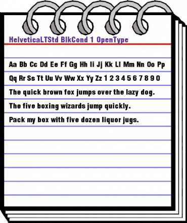 Helvetica LT Std Black Condensed animated font preview