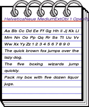 Helvetica Neue 63 Medium Extended Oblique animated font preview Helvetica Neue 63 Medium Extended Oblique animated font preview