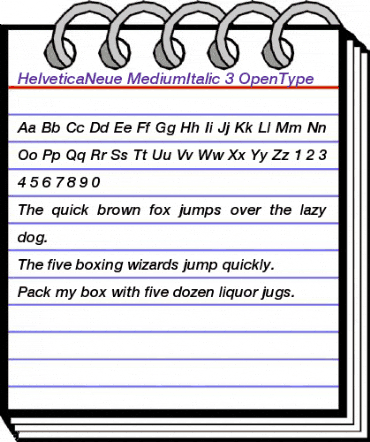 Helvetica Neue 66 Medium Italic animated font preview Helvetica Neue 66 Medium Italic animated font preview