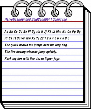 Helvetica Rounded Bold Condensed Oblique animated font preview Helvetica Rounded Bold Condensed Oblique animated font preview