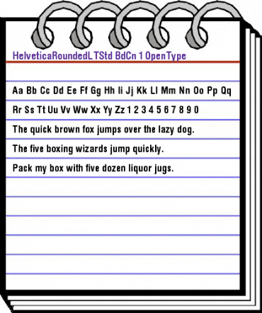 Helvetica Rounded LT Std Bold Condensed animated font preview
