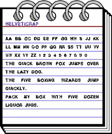 Helveticrap Regular animated font preview
