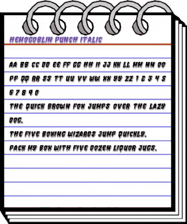 Hemogoblin Punch Italic Italic animated font preview