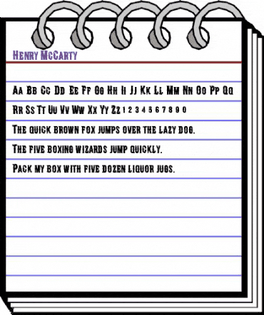 Henry McCarty Regular animated font preview Henry McCarty Regular animated font preview