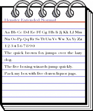 Hensley Extended-Normal Regular animated font preview