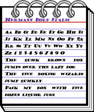 Hermann Bold Italic animated font preview Hermann Bold Italic animated font preview