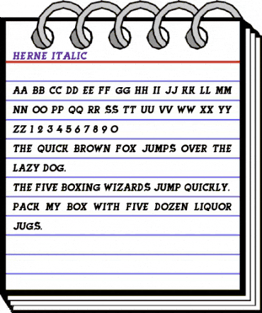 Herne Italic animated font preview Herne Italic animated font preview